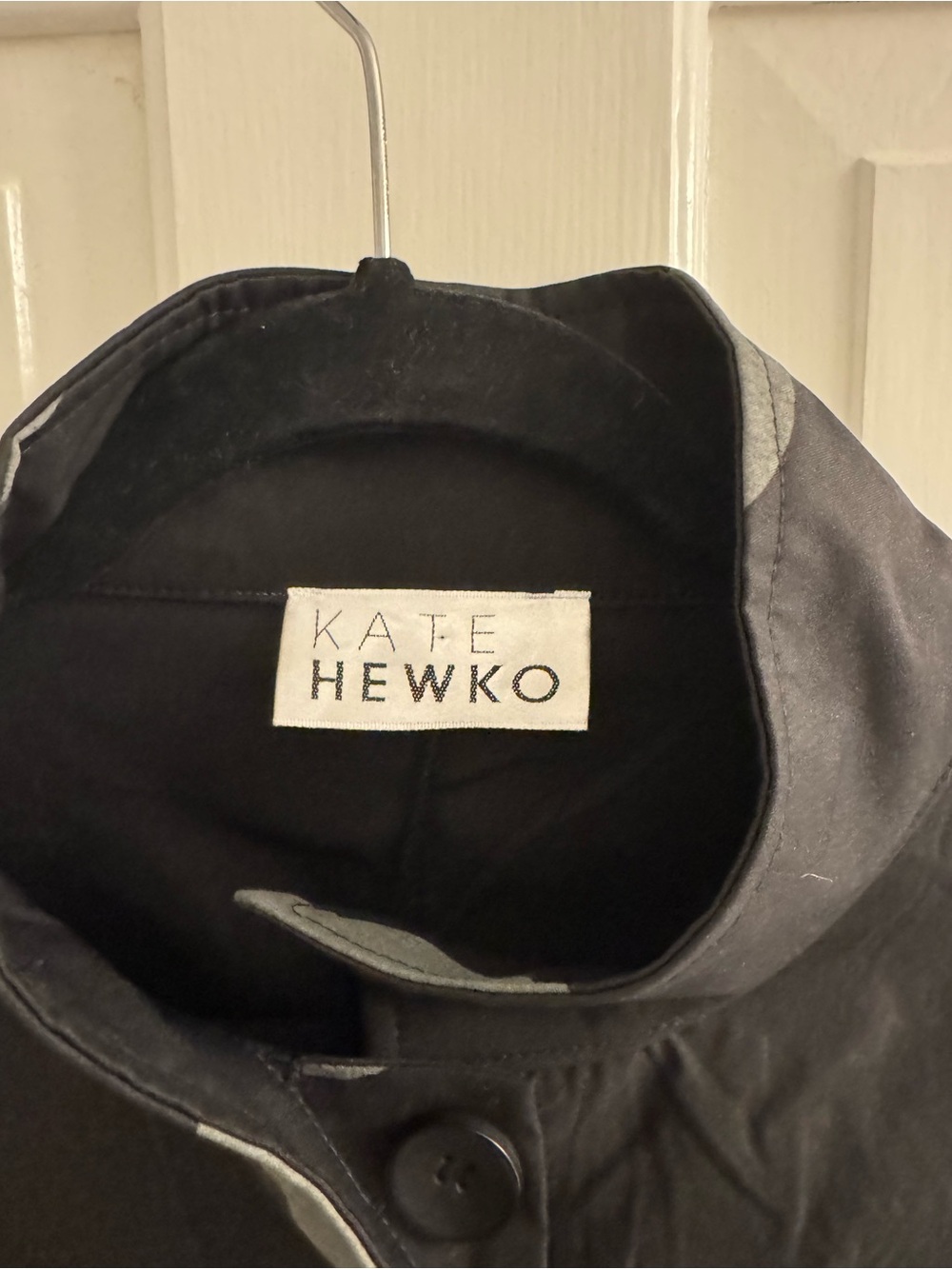 Kate Hewko Black Polka Dot Cocoon Coat - Picture 10 of 10